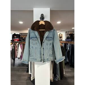 Gorski Denim Jacket With Mink Fur Detachable Vest Size L